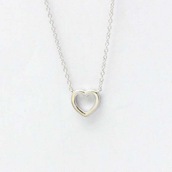 TIFFANY 18k Silver Diamond Heart Necklace